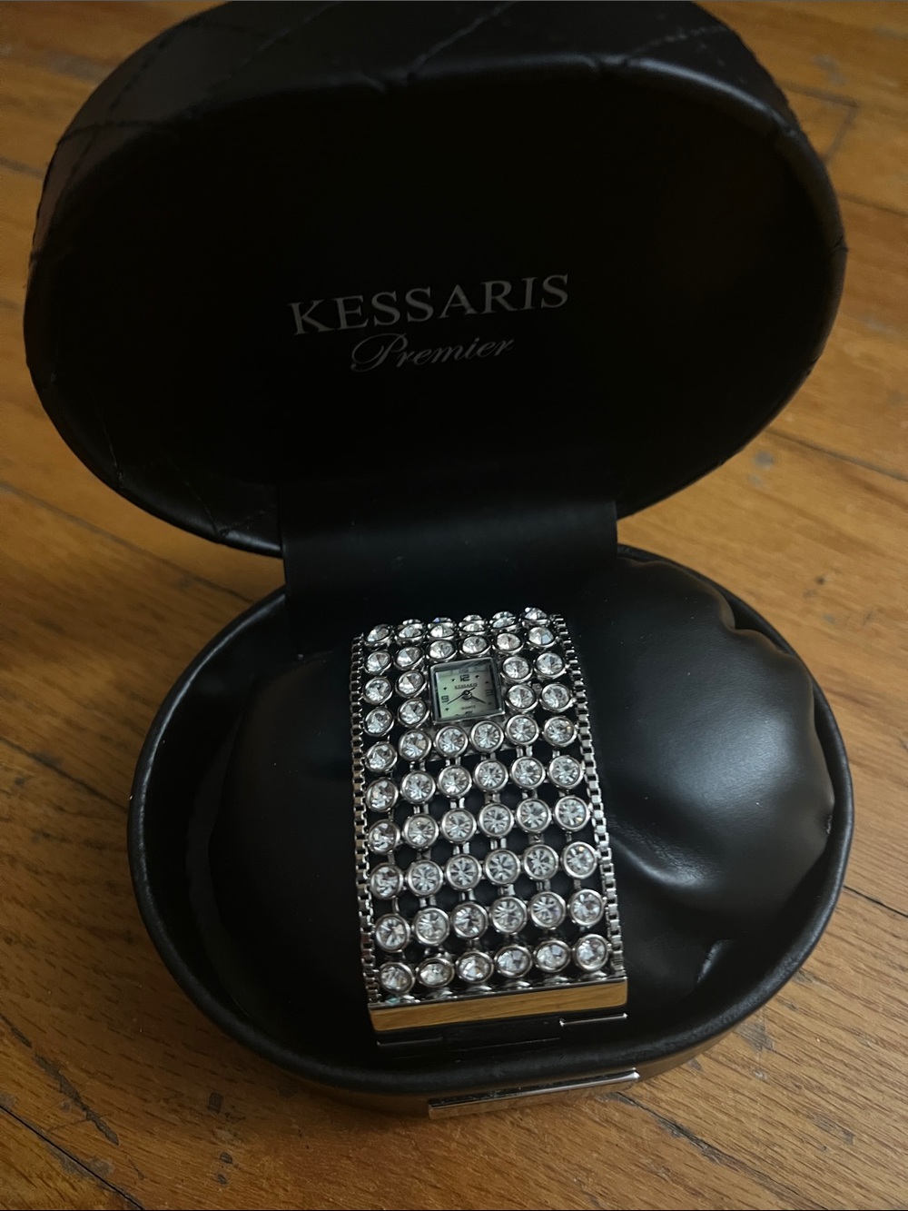 Kessaris rhinestone bracelet watch